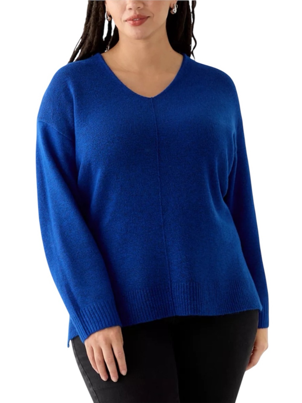 Vince Camuto Plus Size Drop Shoulder Sweater with Exposed Seam NWT